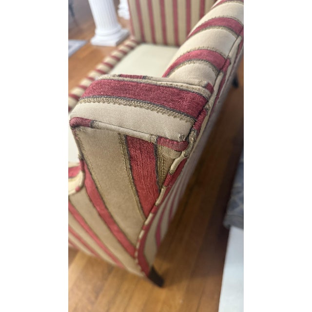 Century Furniture Classic Tailored Loveseat in Custom Striped Upholstery, Made in Usa For Sale - Image 14 of 15