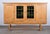 Brutalist Danish Oak Highboard with Leaded Green Glass, 1960s For Sale - Image 6 of 9