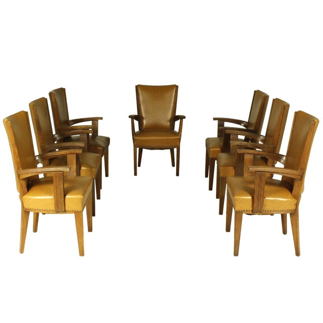 Armchairs by H. Wouda for H. Pander & Zn., 1920s, Set of 7 For Sale - Image 15 of 15