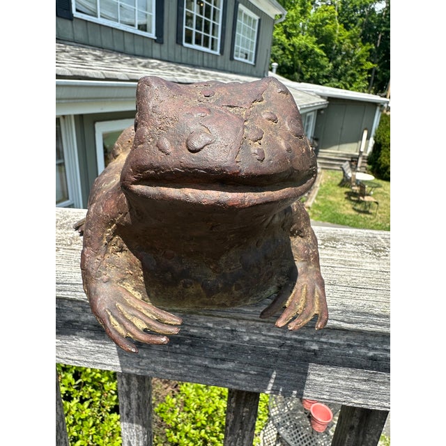 Traditional Bronze Frog Sculpture For Sale - Image 3 of 11