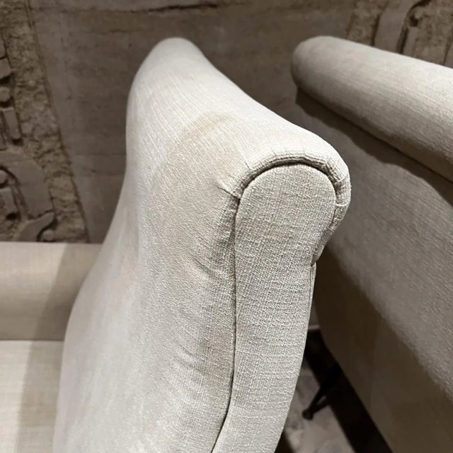 Antique White 1950s Sensational Armchairs Gigi Radice Minotti Italy For Sale - Image 8 of 12
