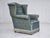 1950-60s, Danish wingback armchair in original light blue velour. Original good condition with nice patina: no smells and...