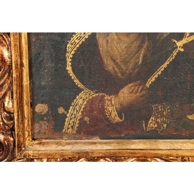 Mater Dolorosa, Oil on Cloth Over Panel, 19th Century For Sale In San Antonio - Image 6 of 11
