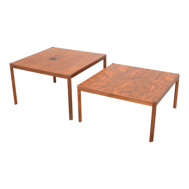 Danish Hans Olsen Teak Square Coffee Side Tables - a Pair For Sale