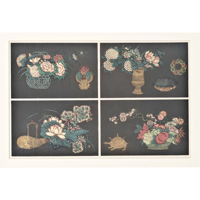 Matted 1925 Art Deco Chinese Coromandel Design Lithograph For Sale - Image 4 of 4