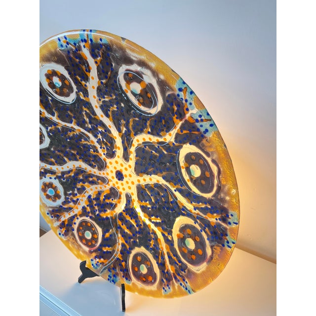 1980s Large Sculptural Bowl in Handmade Fused Glass, 1980s For Sale - Image 5 of 17