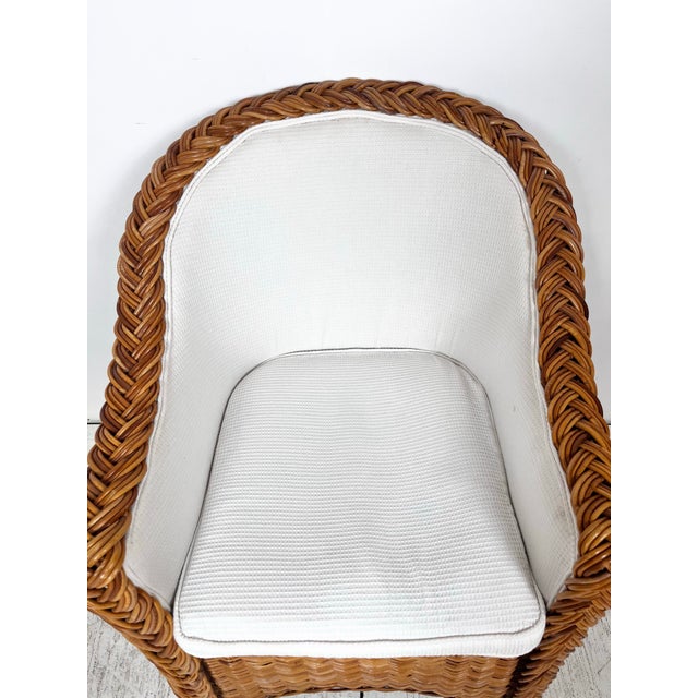 Vintage Wicker Works Style Arm Chair For Sale - Image 4 of 8