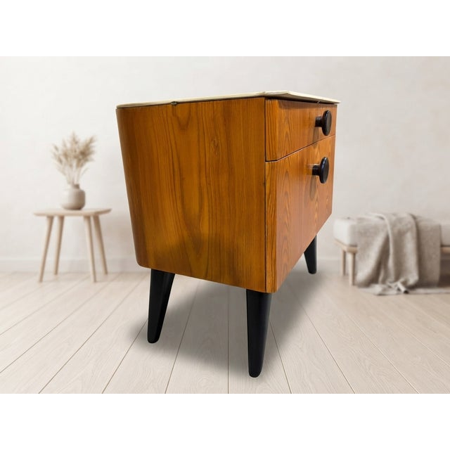 Mid-Century Modern Bedside Table by Jindřich Halabala for ÚpP Závody, Czechoslovakia, 1950s For Sale - Image 9 of 18