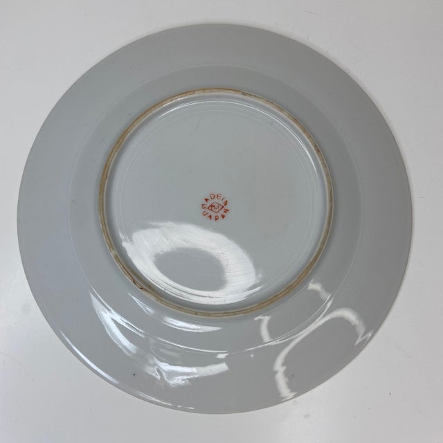 Mid 20th Century Mid 20th Century Japanese Hand-Painted Porcelain Plate – Hinamatsuri Figural Scene – Kutani Style – 9”– Mid Century For Sale - Image 5 of 10