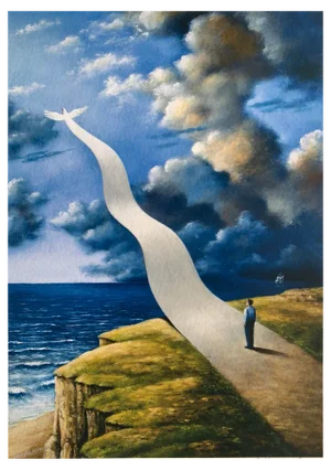 Rafal Olbinski, On a Horizon, 2020, Giclée Print