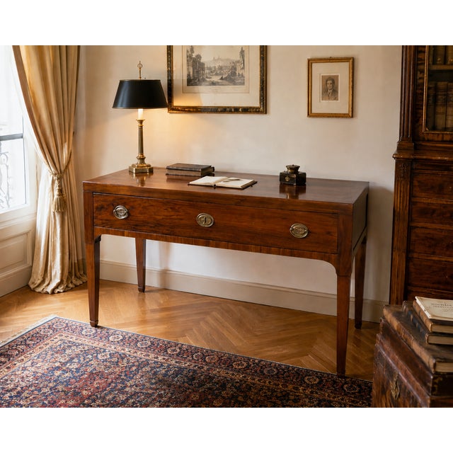 Traditional Empire Walnut Writing Desk, Venice, Italy, 19th Century For Sale - Image 3 of 12