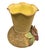 2000 - 2009 Vintage Italian Majolica Style Textured Ochre Pottery Vase With 3d Applied Floral Detail For Sale - Image 5 of 12