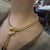 21st Century Vintage Costume Jewelry Gilt Metal Italian Multi Strand Necklace 2 For Sale - Image 15 of 17