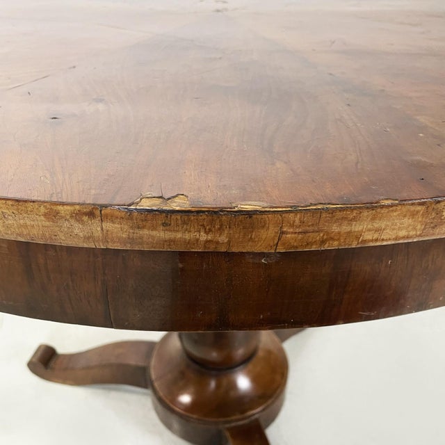 Italian Round Wood Dining Table, 1800s For Sale - Image 5 of 16