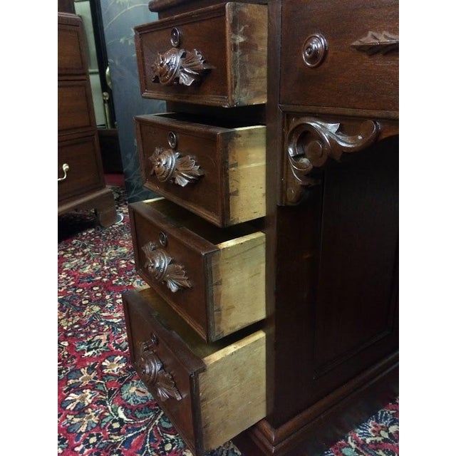 Victorian Antique Victorian Desk, Walnut Partner’s Desk For Sale - Image 3 of 13