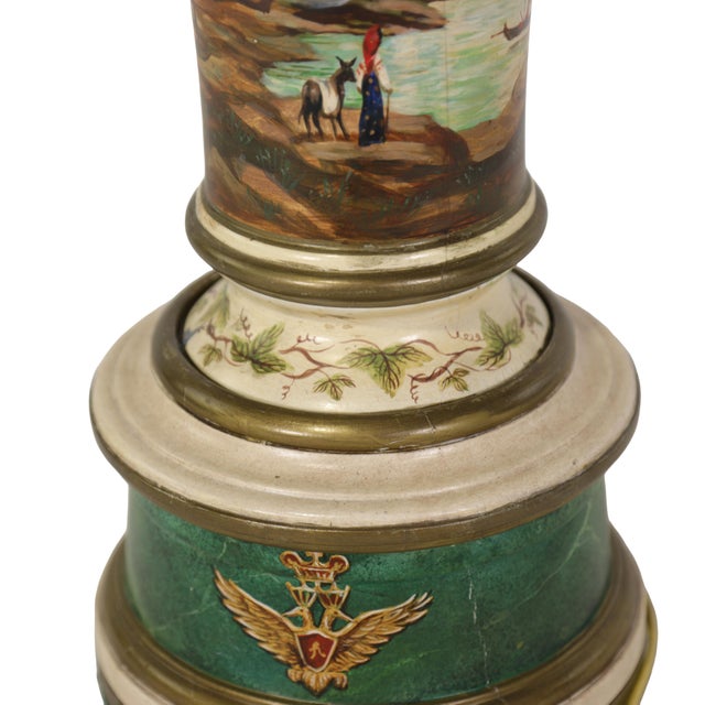 A Vintage Early 20th-Century Hollywood Regency-Style Wooden Vase Lamp For Sale - Image 9 of 11