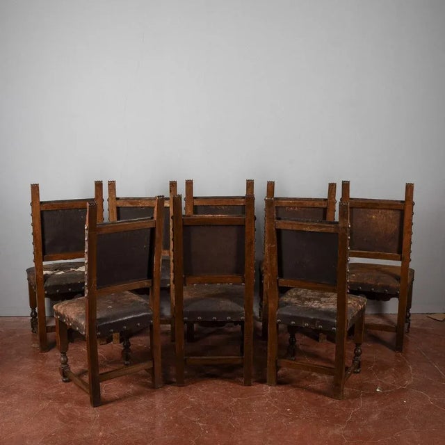 Brown Renaissance Style Spool Chairs, Set of 8 For Sale - Image 8 of 18