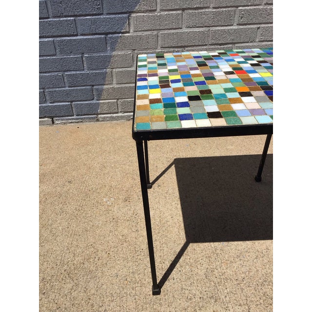 Mid-Century Modern Mosaic Woodard Style Side Table, Circa 1965 For Sale In Denver - Image 6 of 9