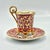 Vintage Ruby Red Porcelain Coffee Service with Gilt Romantic Fragonard Scene from Limoges, 1970s, Set of 13 For Sale - Image 15 of 18