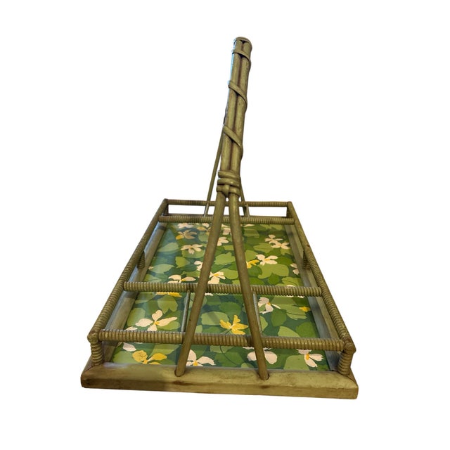 English Vintage Wicker Carrying Tray For Sale - Image 3 of 9