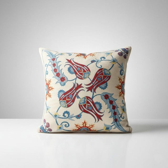 New Hand-Embroidered 100% Silk Cushion Cover – Authentic Uzbek Textile Art Elevate your home décor with this exquisite...
