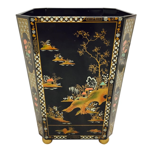 Vintage Chinoiserie Waste Basket Chairish
