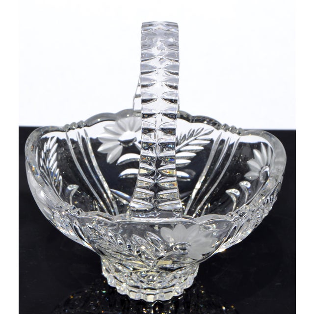 1960s Collectible West German Bride or Princess Basket, such as those produced by Crystal Glas Industries or Anna Hütte,...