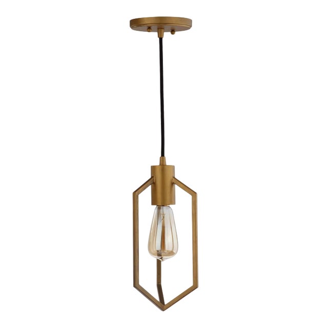 6-Inch Diameter Adjustable Pendant - Gold For Sale