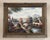 This monumental original oil on canvas captures a romantic countryside garden scene with a charming bridge, blooming...