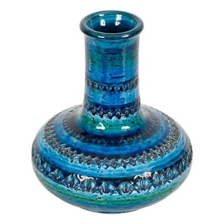 Rimini Blue Vase in Ceramic by Aldo Londi for Bitossi, Italy, 1960s For Sale
