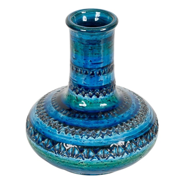 Rimini Blue Vase in Ceramic by Aldo Londi for Bitossi, Italy, 1960s For Sale
