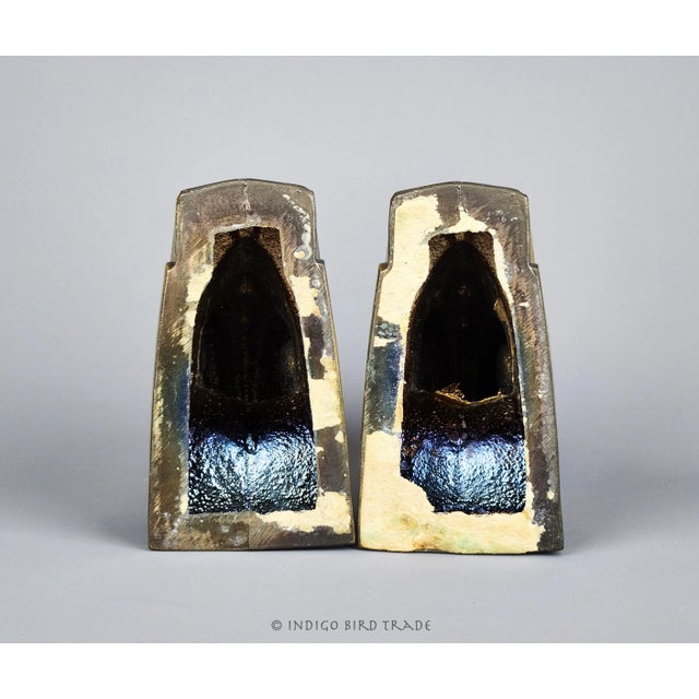 Gold 1930s Art Deco Ram's Head Bookends by Cornell Foundry Ny- a Pair For Sale - Image 8 of 8