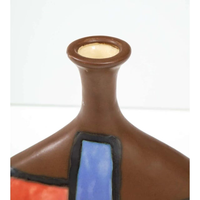 Brown 1970's Mid-Century Modern Large Pottery Vase For Sale - Image 8 of 13