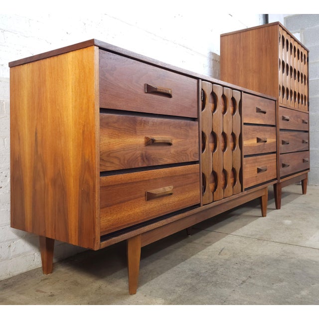 1960s Sculptural Original Mid Century Modern Dressers - Set of 2 For Sale - Image 9 of 16