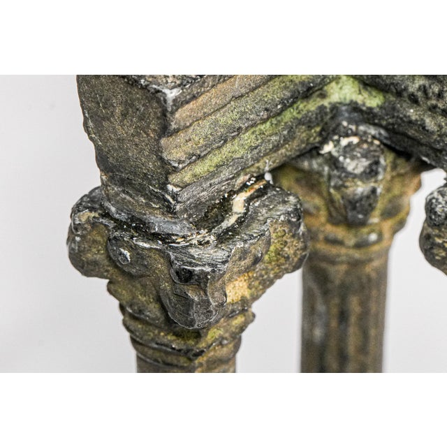 Nice Heavy Cast Metal Temple of Vespasian and Titus Rome Grand Tour Model Home Decor Architectural Sculpture Columns Statue For Sale - Image 10 of 17