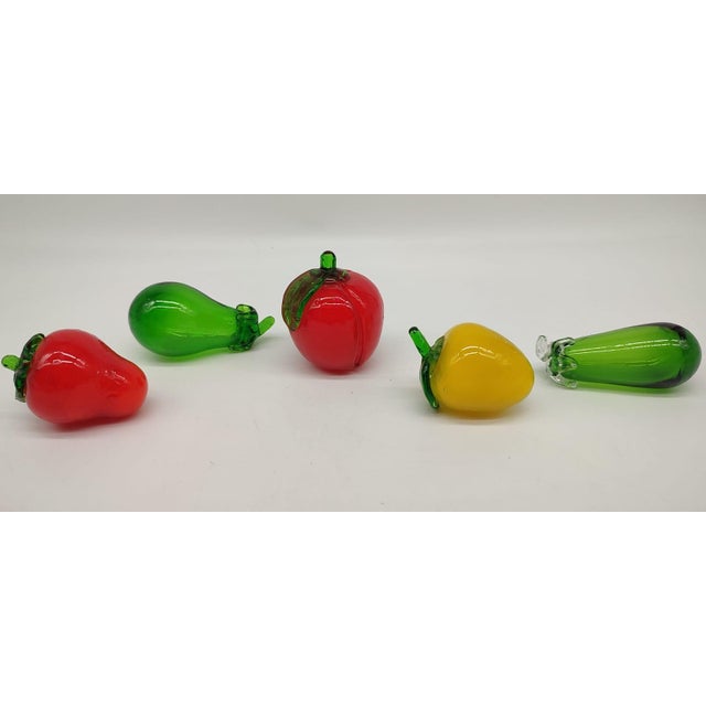 Mid-Century Modern Mid-Century Murano Art Glass Fruits & Vegetables Figurines, 1960, Set of 5 For Sale - Image 3 of 10