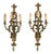 1910s Neoclassical Style Bronze Three Arm Wall Sconce Lights- A Pair For Sale