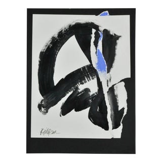 "Cobalt Peek" Contemporary Abstract Acrylic Painting by Robbie Kemper For Sale