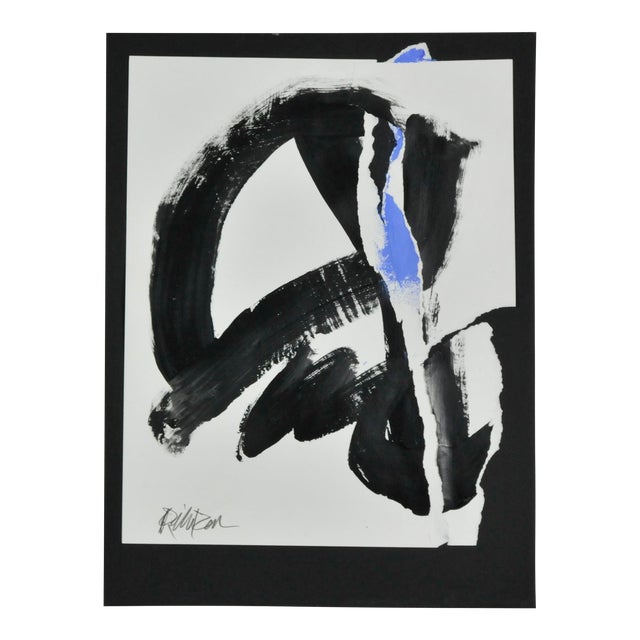 "Cobalt Peek" Contemporary Abstract Acrylic Painting by Robbie Kemper For Sale