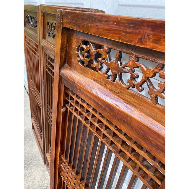 Chinese Mid 19th Century Chinese Antique Carved Panel Wall Hanging Set of 5 For Sale - Image 3 of 10