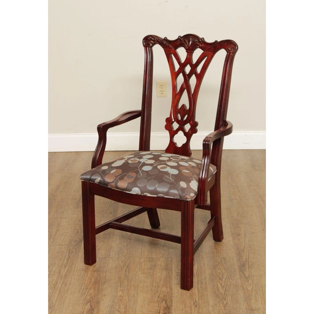 Thomasville Thomasville Chippendale Style Carved Mahogany Dining Chairs - Set of 8 For Sale - Image 4 of 13