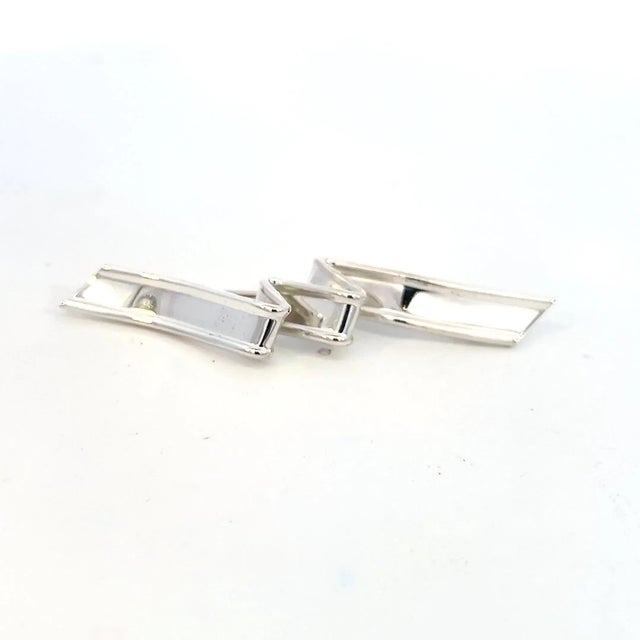 1990s Tiffany & Co Estate Wave Brooch Sterling Silver For Sale - Image 5 of 12