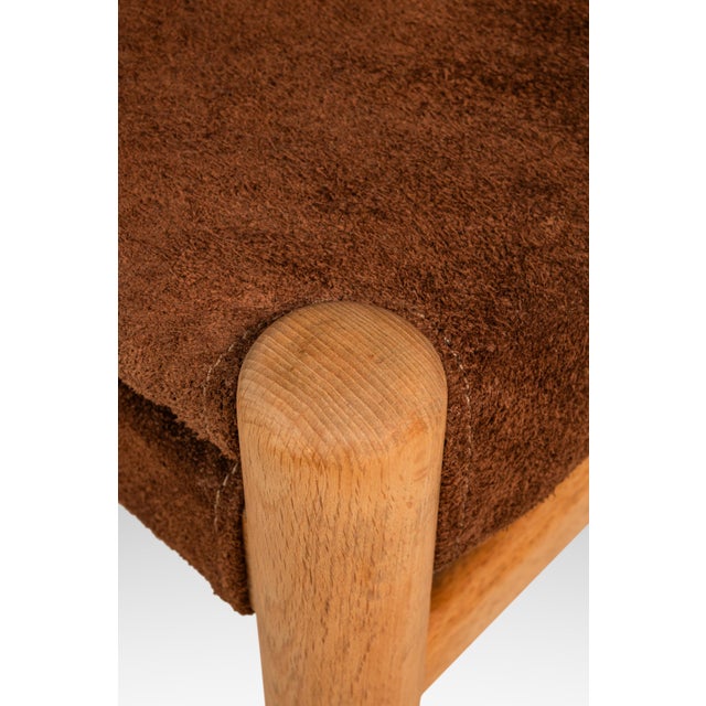 Rare Mid-Century Scandinavian Modern "Horn" Desk / Accent Armchair in Beech & Suede Attributed to Folke Ohllson for Dux, Sweden, C. 1950s For Sale - Image 17 of 17