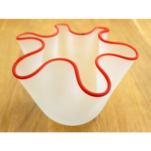 Small Fazzoletto Handkerchief-Shaped Vase in Frosted Glass, 1950s For Sale - Image 12 of 13