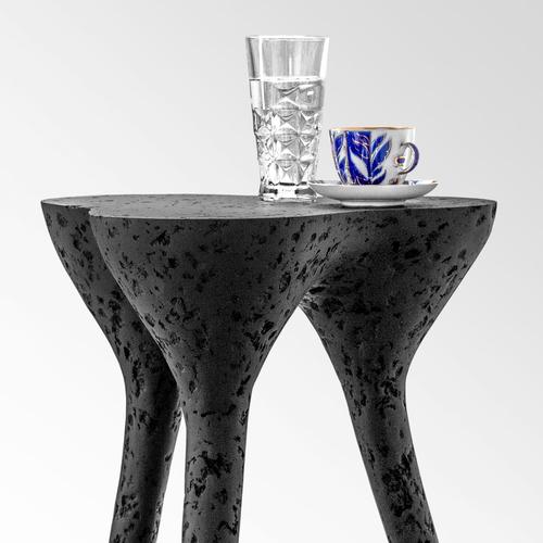 Contemporary Handmade Live Edge Black Side Table by Donatas For Sale - Image 3 of 10