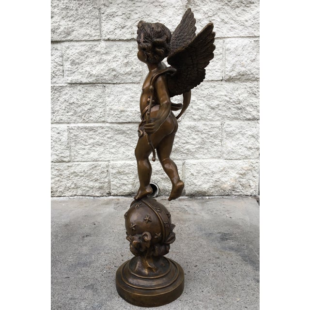 Vintage Bronze Cupid Statue Sculpture Chairish