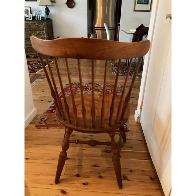 1970s Nichols & Stone Solid Maple Spindle Back Side Chairs a Pair