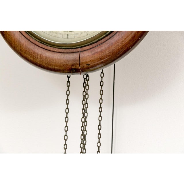 19th Century Antique Walnut Postman Weight Driven Wall Clock For Sale - Image 5 of 10