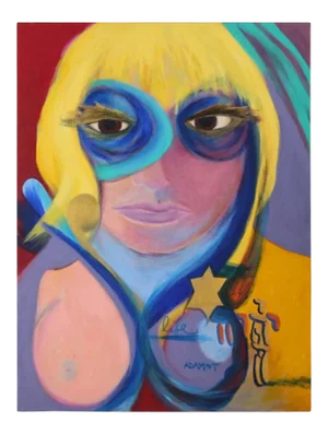 Late 20th Century Abstract Figurative Female Oil Painting