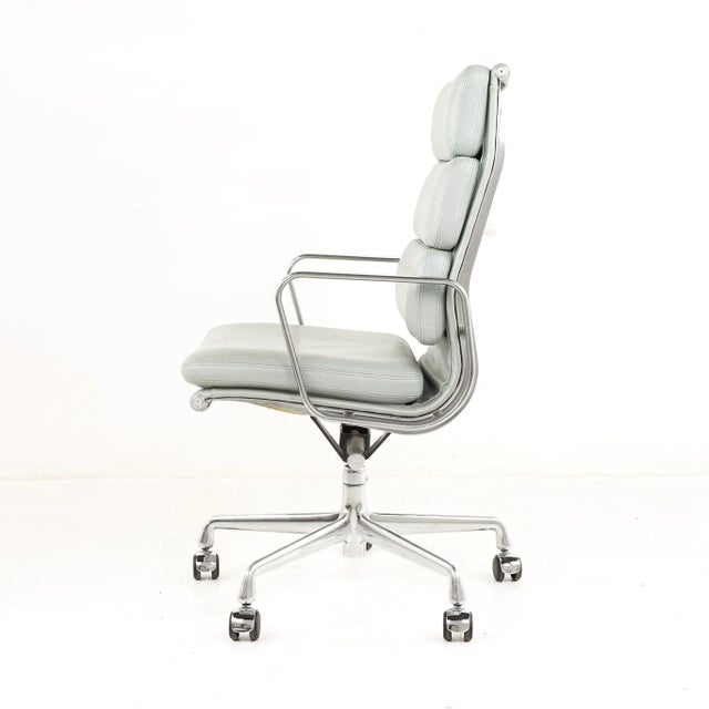 Mid 20th Century Eames Mid Century Blue Gray Soft Pad Chair For Sale - Image 5 of 9